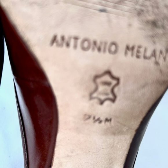 Antonio Melani Medium Brown Square Toe Mules - Picture 9 of 11